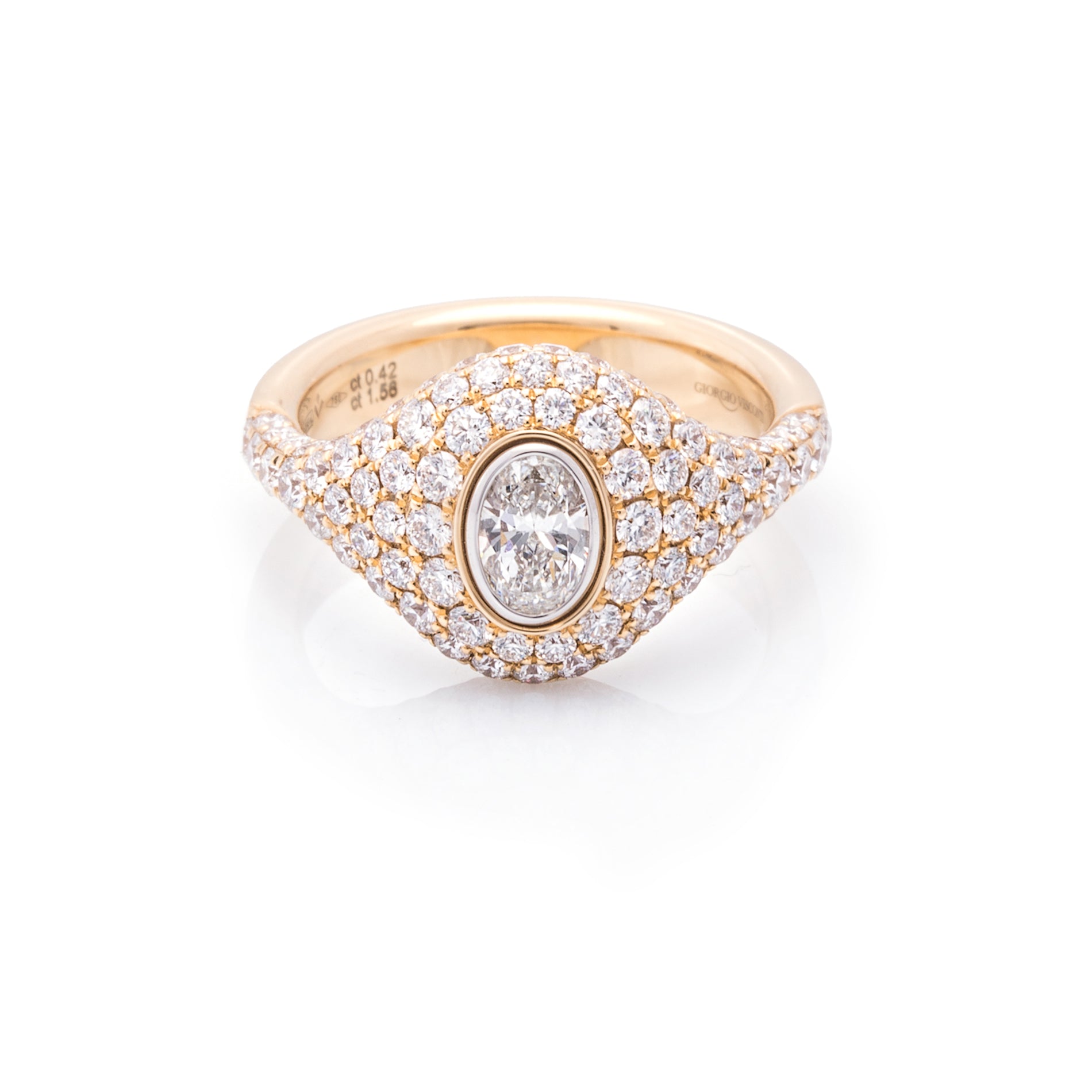 18 Karaat gouden ring met 1.98ct diamant