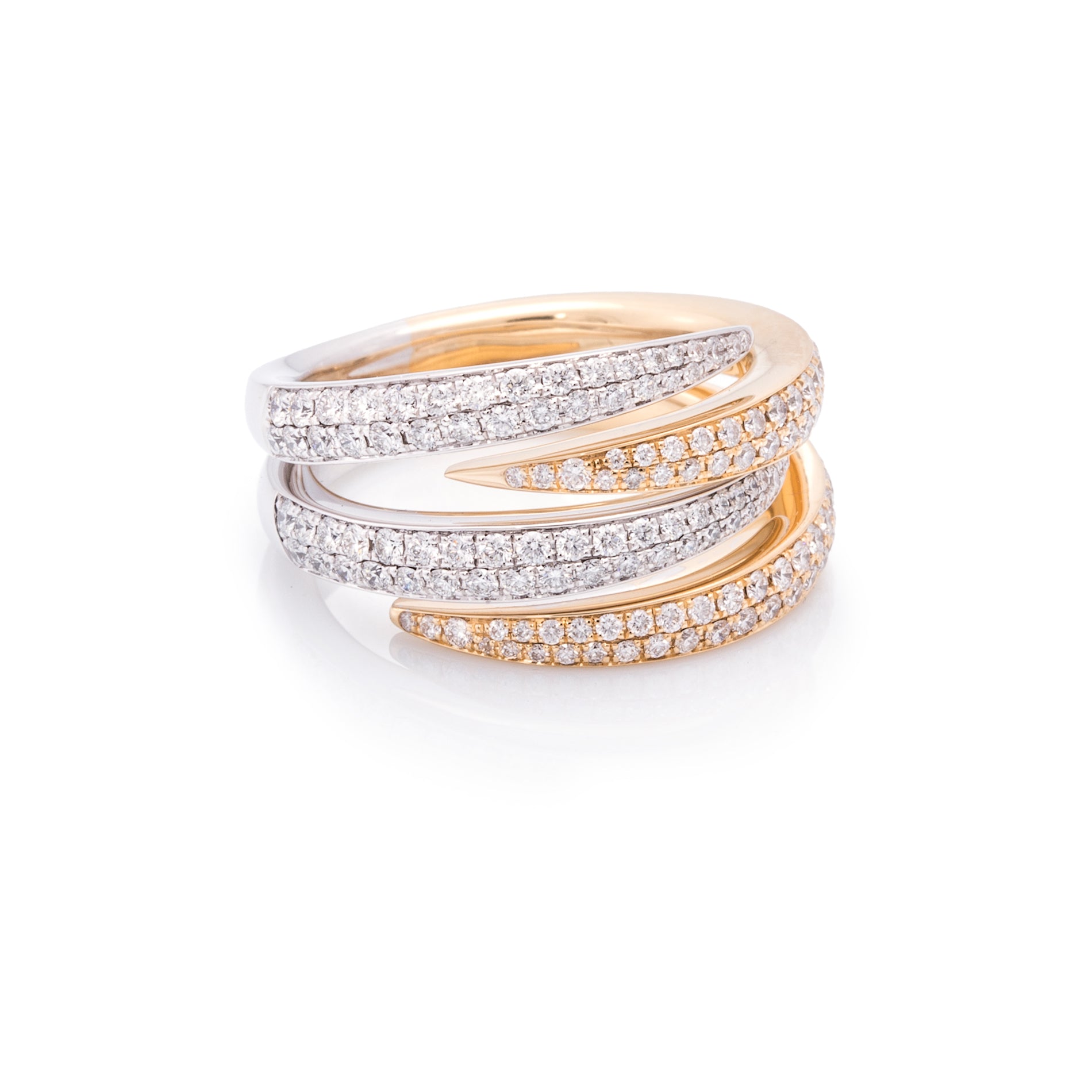 18 Karaat bicolour ring volledig bezet met diamant