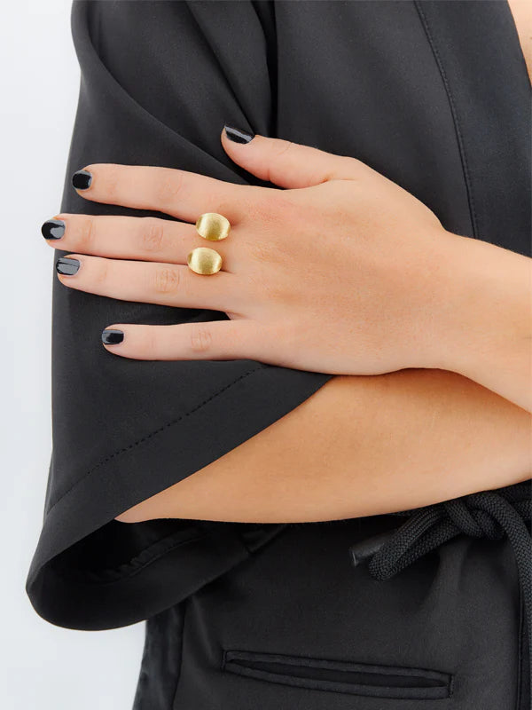 Geelgouden ring met handgravering ''Bubble, small''