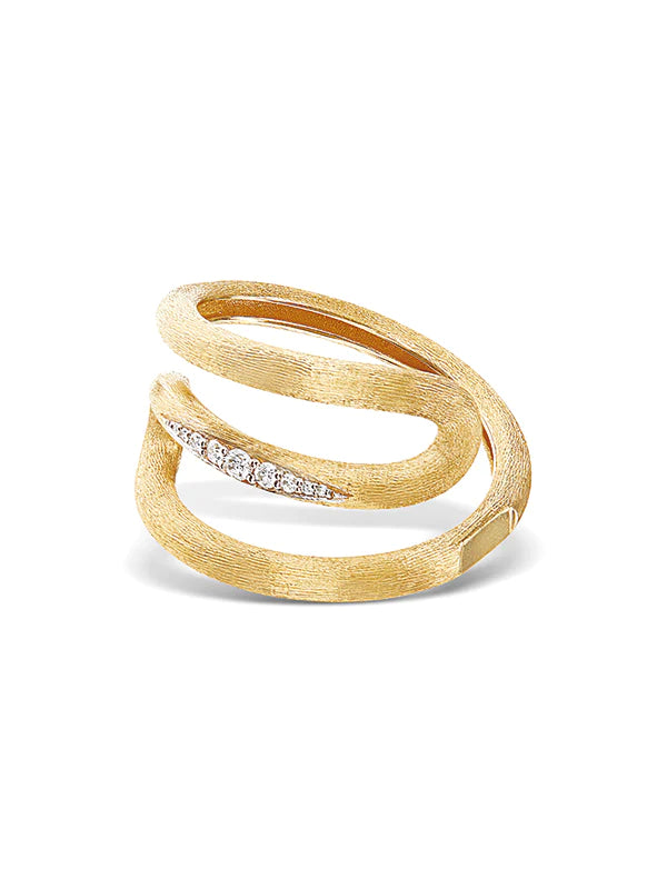 Geelgouden spiraal ring met diamant ''Libera''