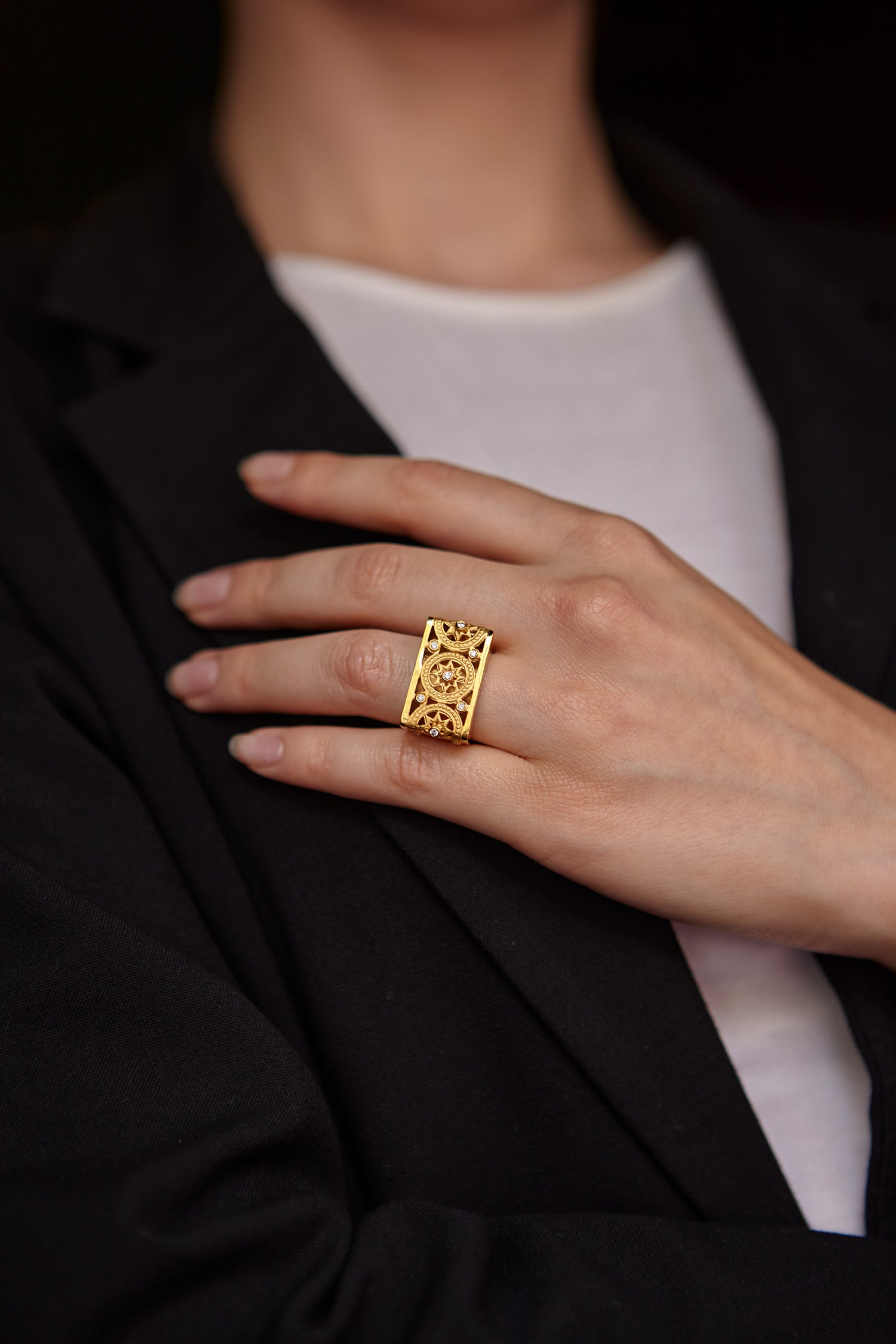 Geelgouden ring met diamant