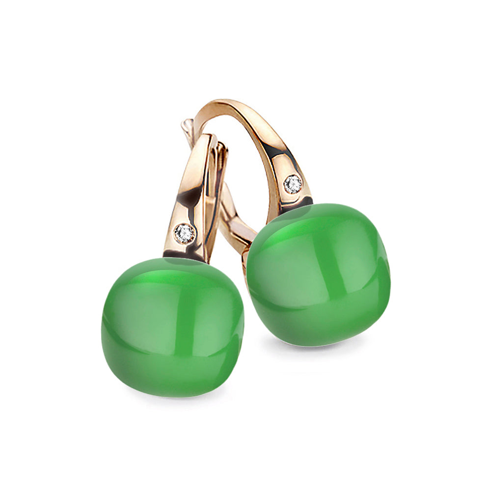 Roségouden Oorsieraden "Green Lemon"
