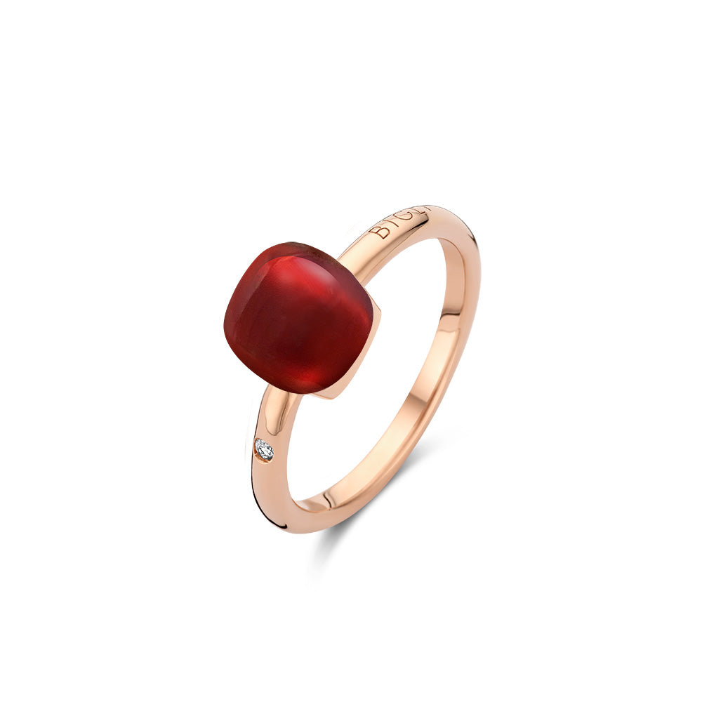 Roségouden ring Garnet Love Small