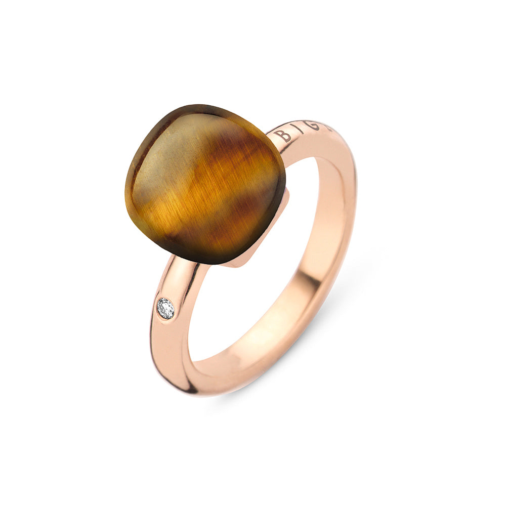 Roségouden Ring "Pure Tiger Eye"
