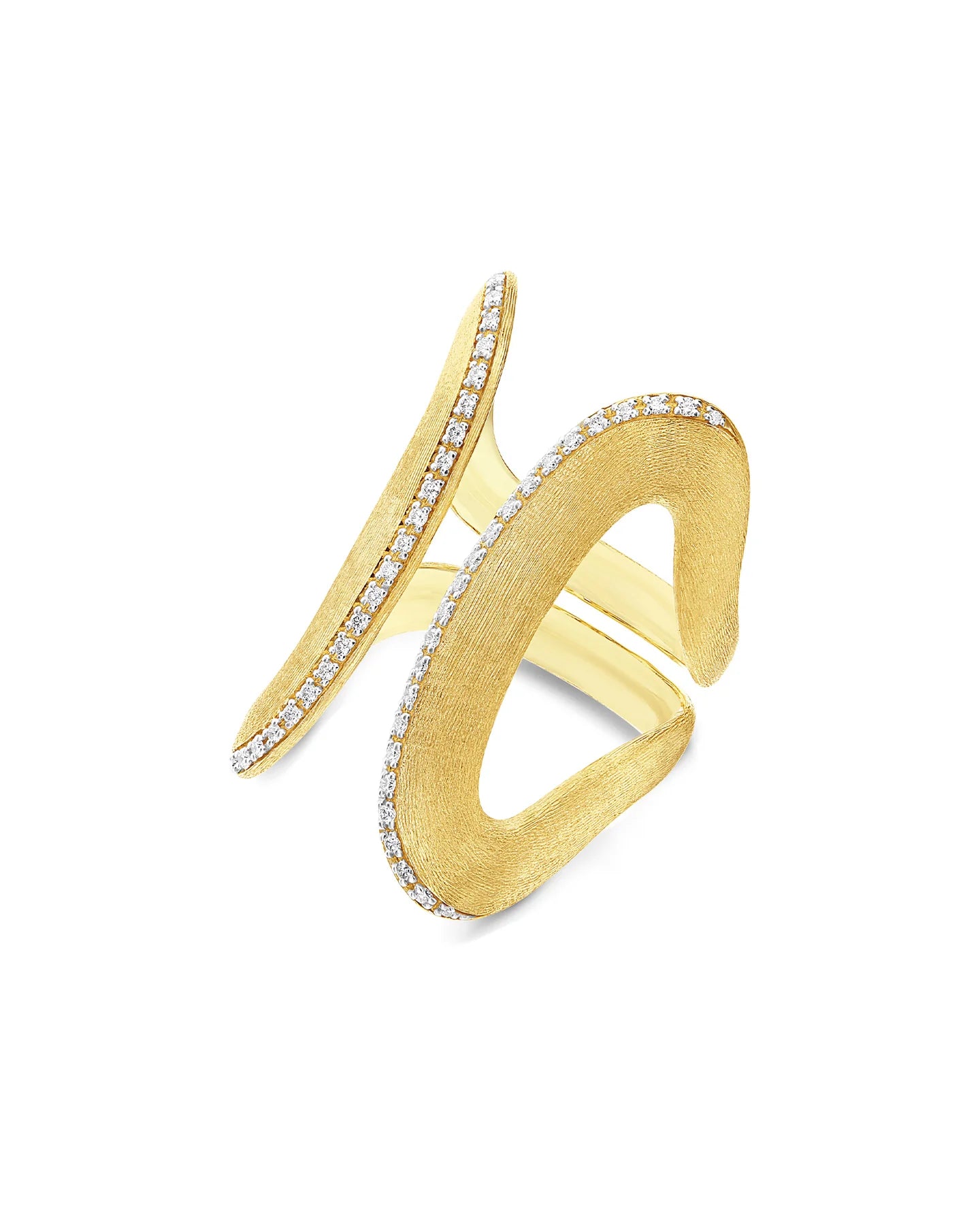 Geelgouden statement ring met diamant ''Libera Icon''