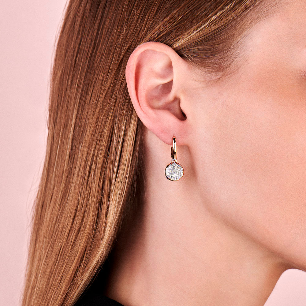 Rose gold earrings with diamonds