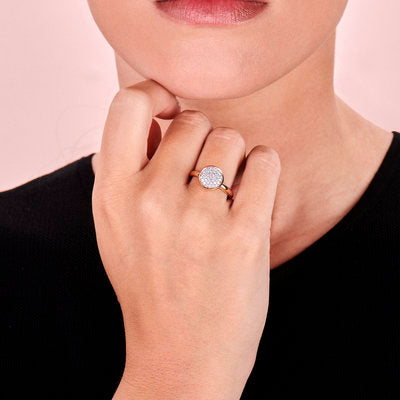 Roségouden ring met diamant