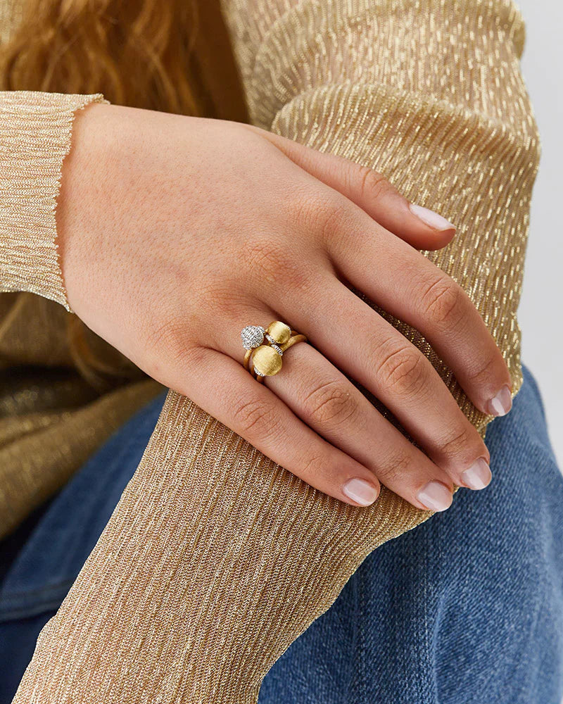 Geelgouden ring met diamant ''Élite, medium''