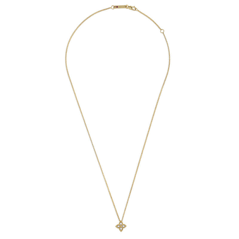 Geelgouden collier met diamant ''Princess Flower''