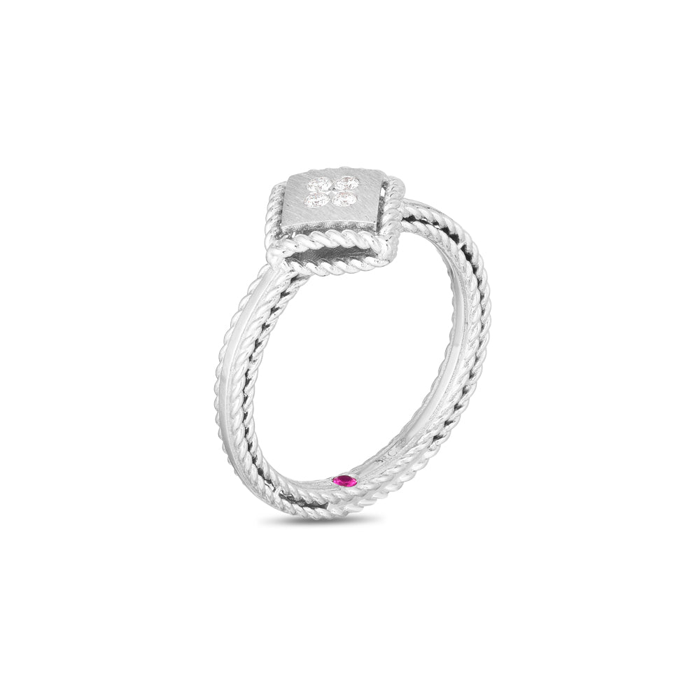 Witgouden ring met diamant ''Palazzo''