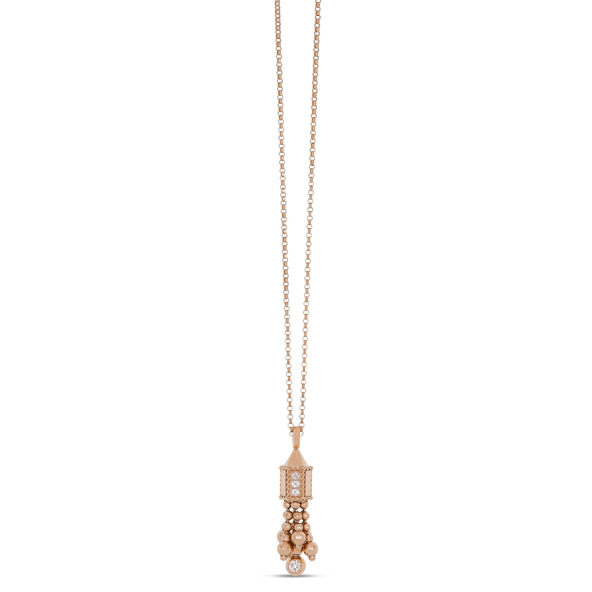 Roségouden COLLIER MET DIAMANT '' Art Deco''