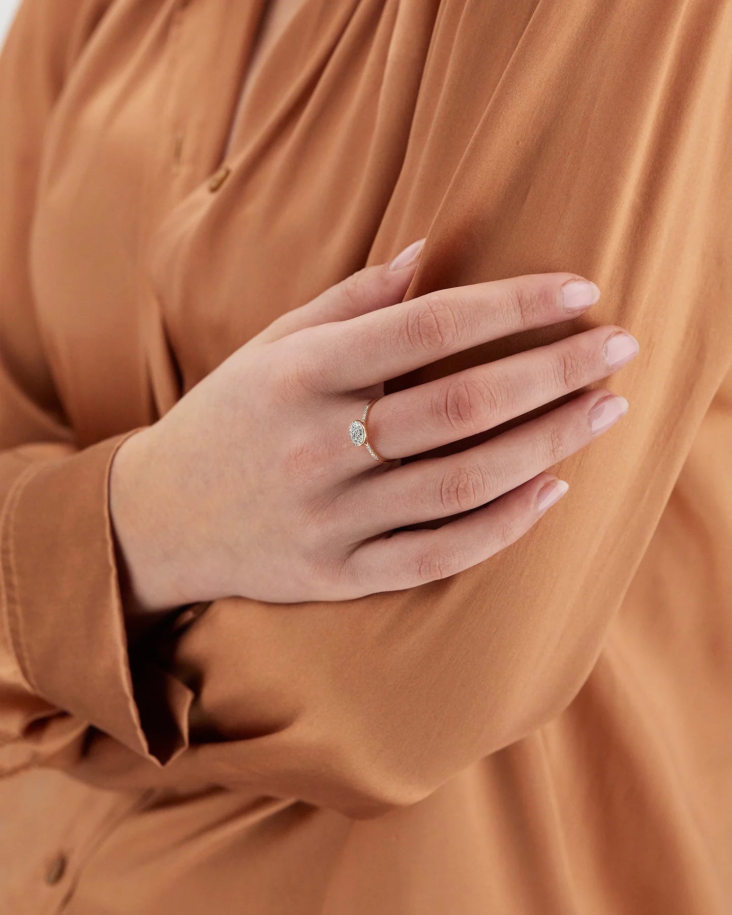 Roségouden ring met diamant ''Dancing Élite, Small''
