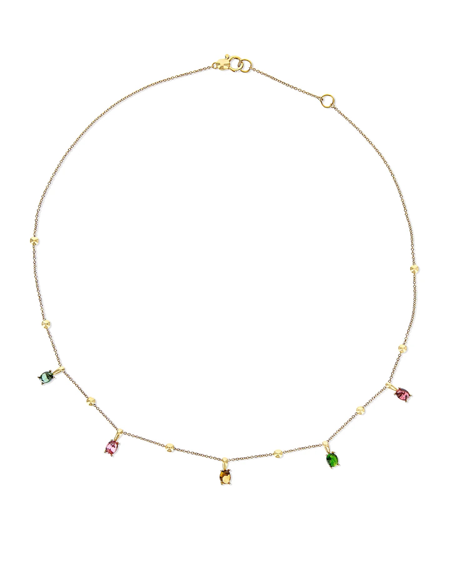 Geelgouden collier met toermalijn ''Tourmalines''