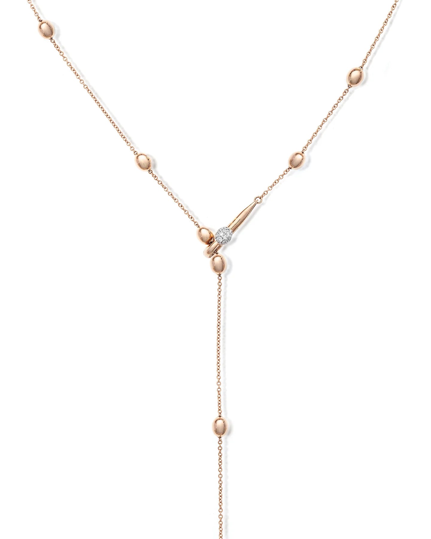 Roségouden collier met diamant ''Soffio''