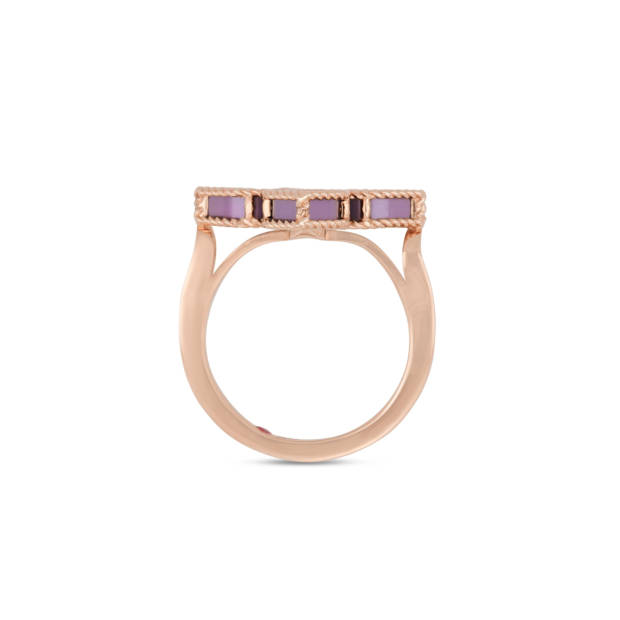 ROSÉGOUDEN RING MET DIAMANT EN TITANIUM ''VENETIAN PRINCESS ''