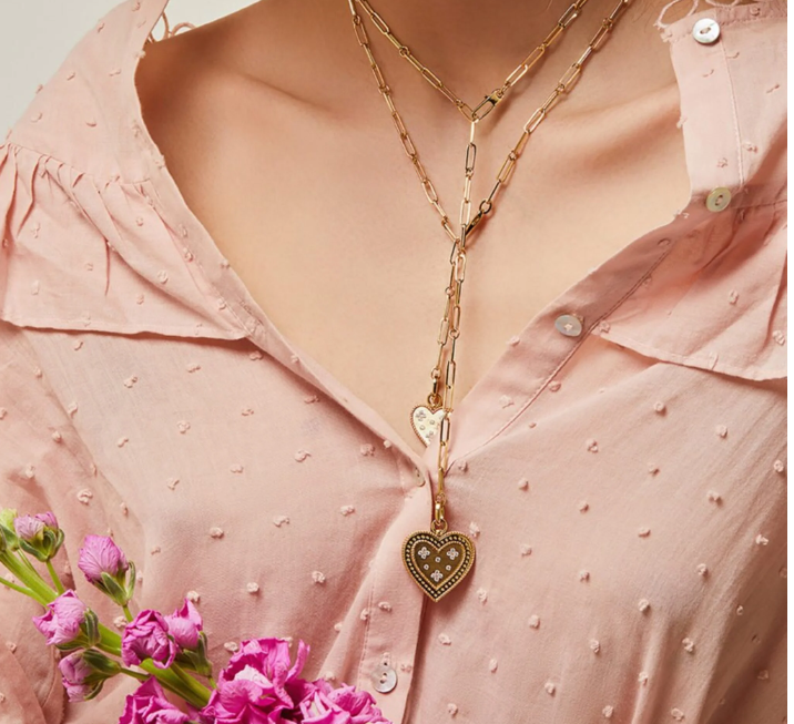 GEELGOUDEN COLLIER MET DIAMANT ''PRINCESS FLOWER''