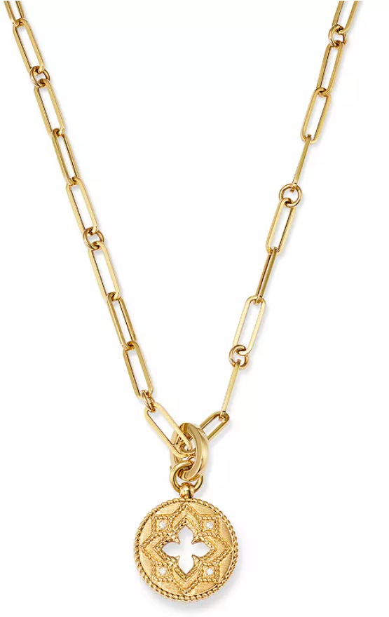 GEELGOUDEN COLLIER MET DIAMANT ''Venetian princess''