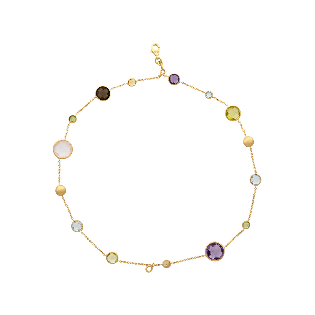 Geelgouden armband met diverse edelstenen