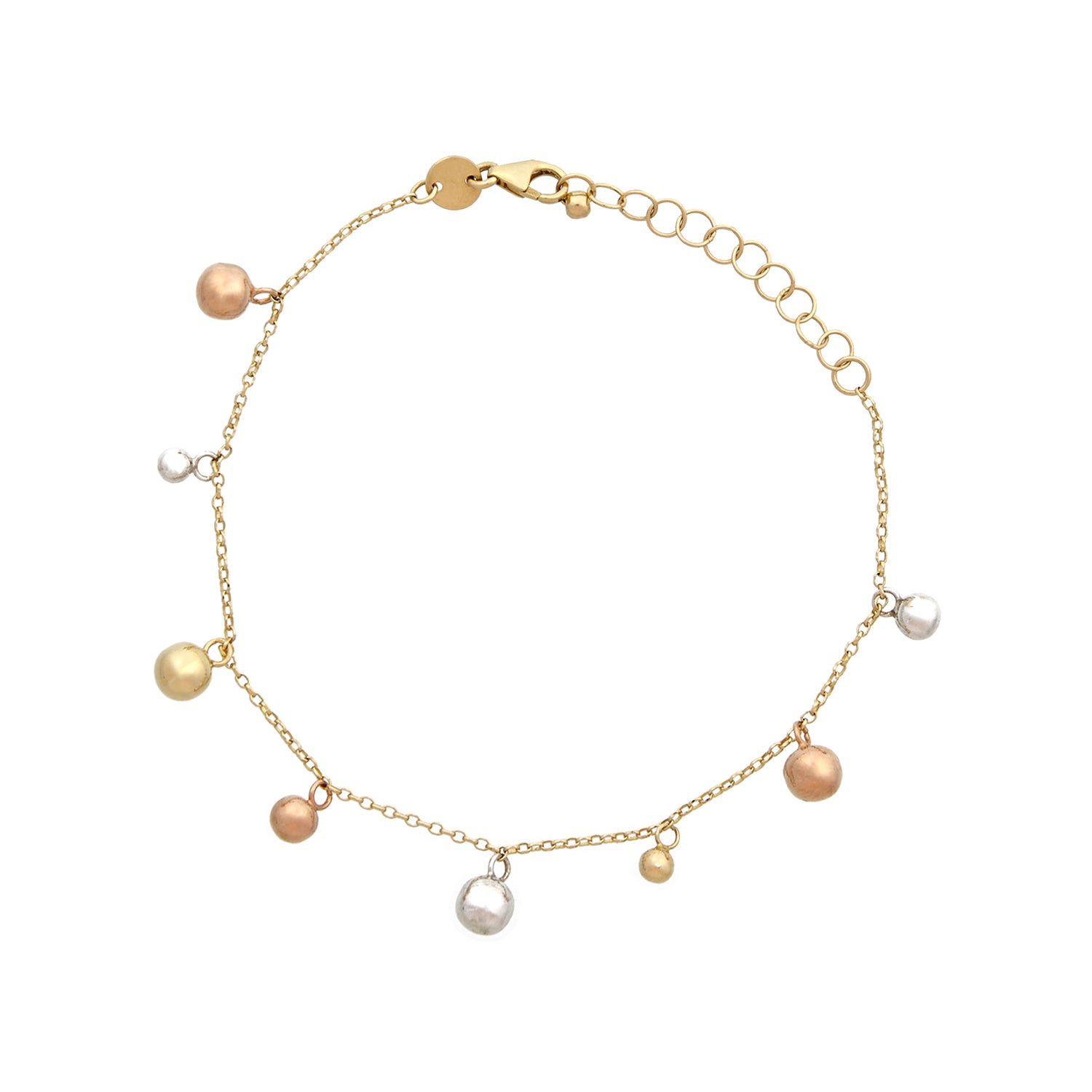 Geelgouden armband met bedeltjes