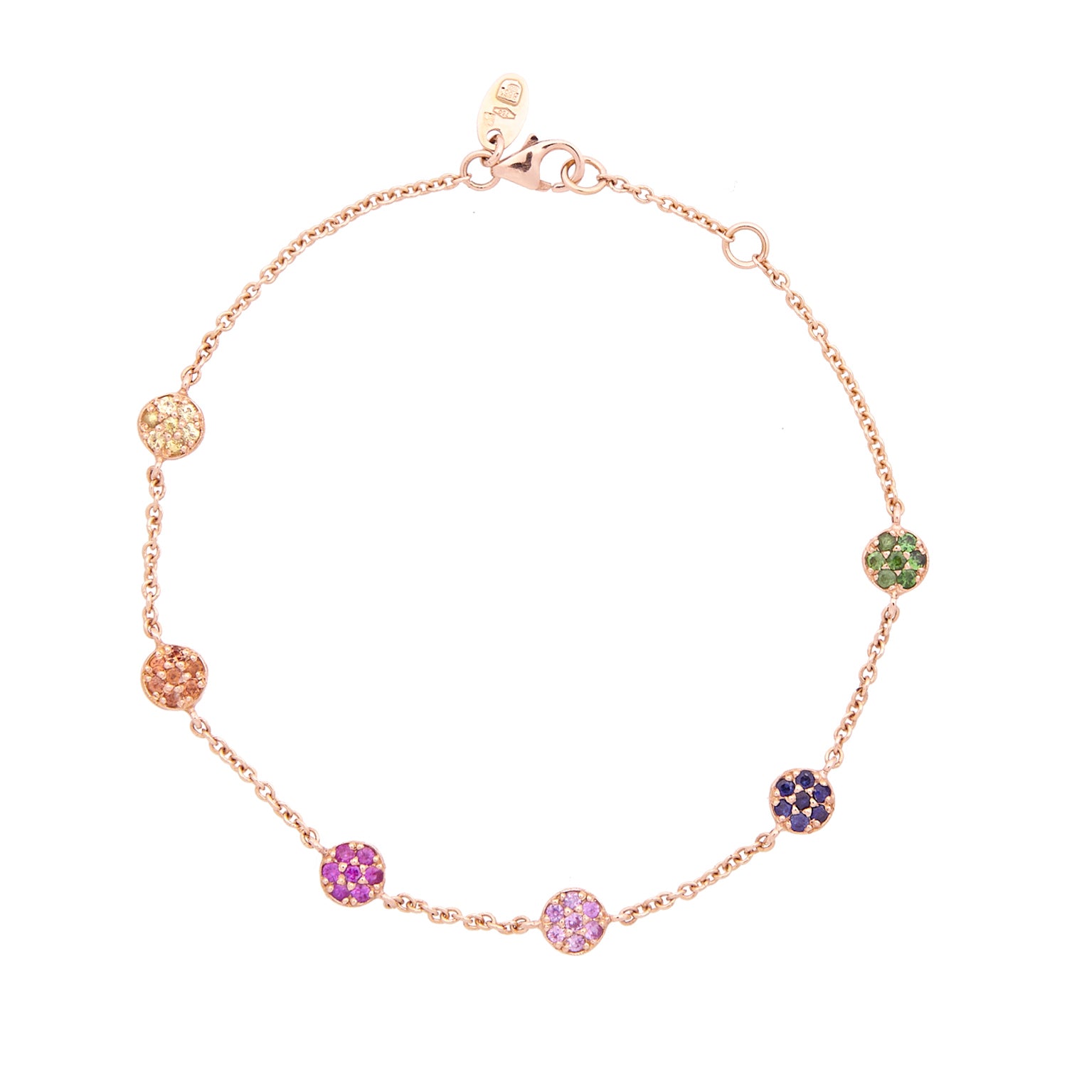 18 karaat roségouden armband met saffier