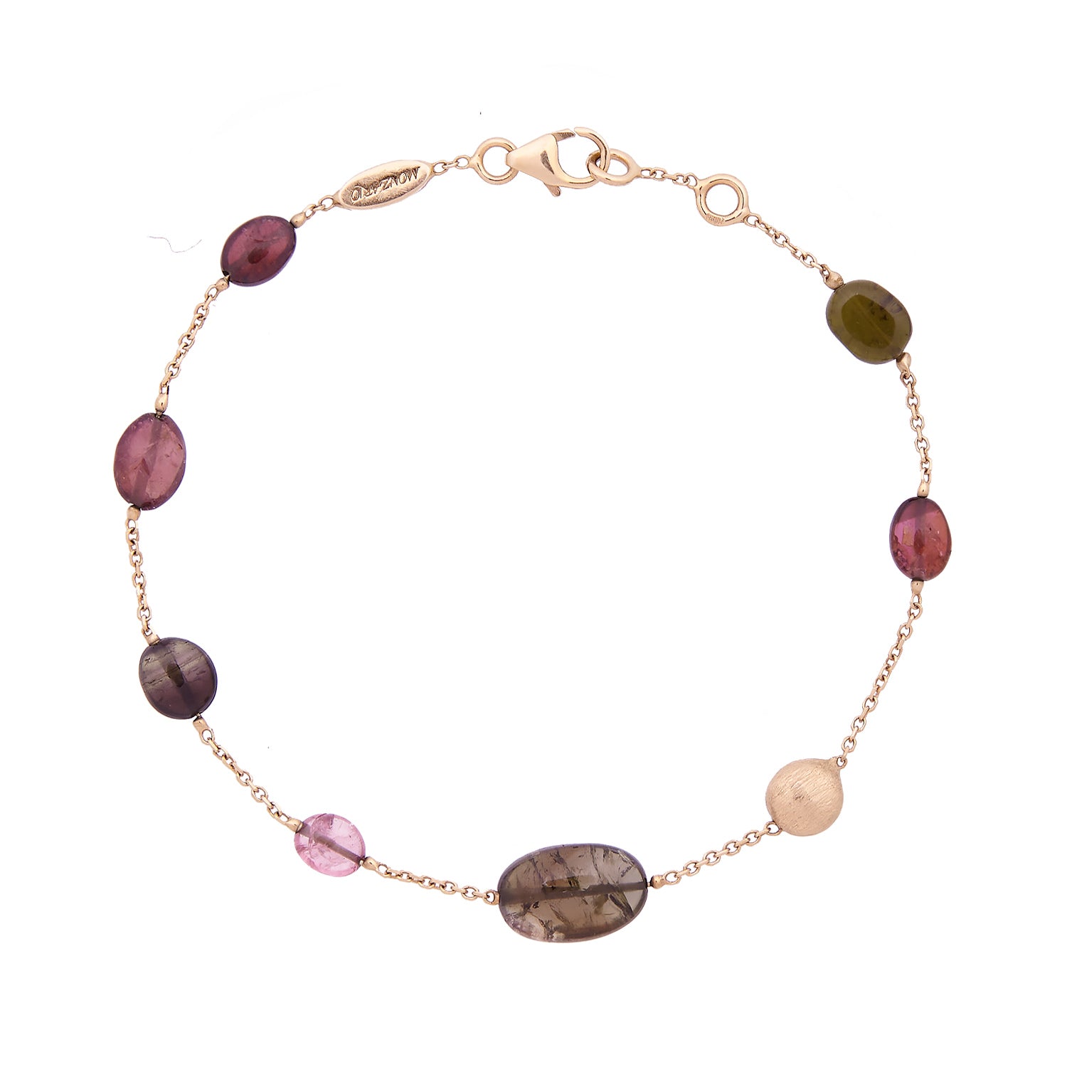 14 karaat geelgouden armband met toermalijn