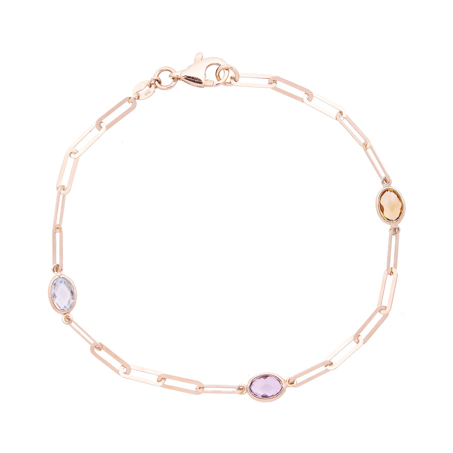 Geelgouden 'Closed Forever' armband met diverse kleurstenen