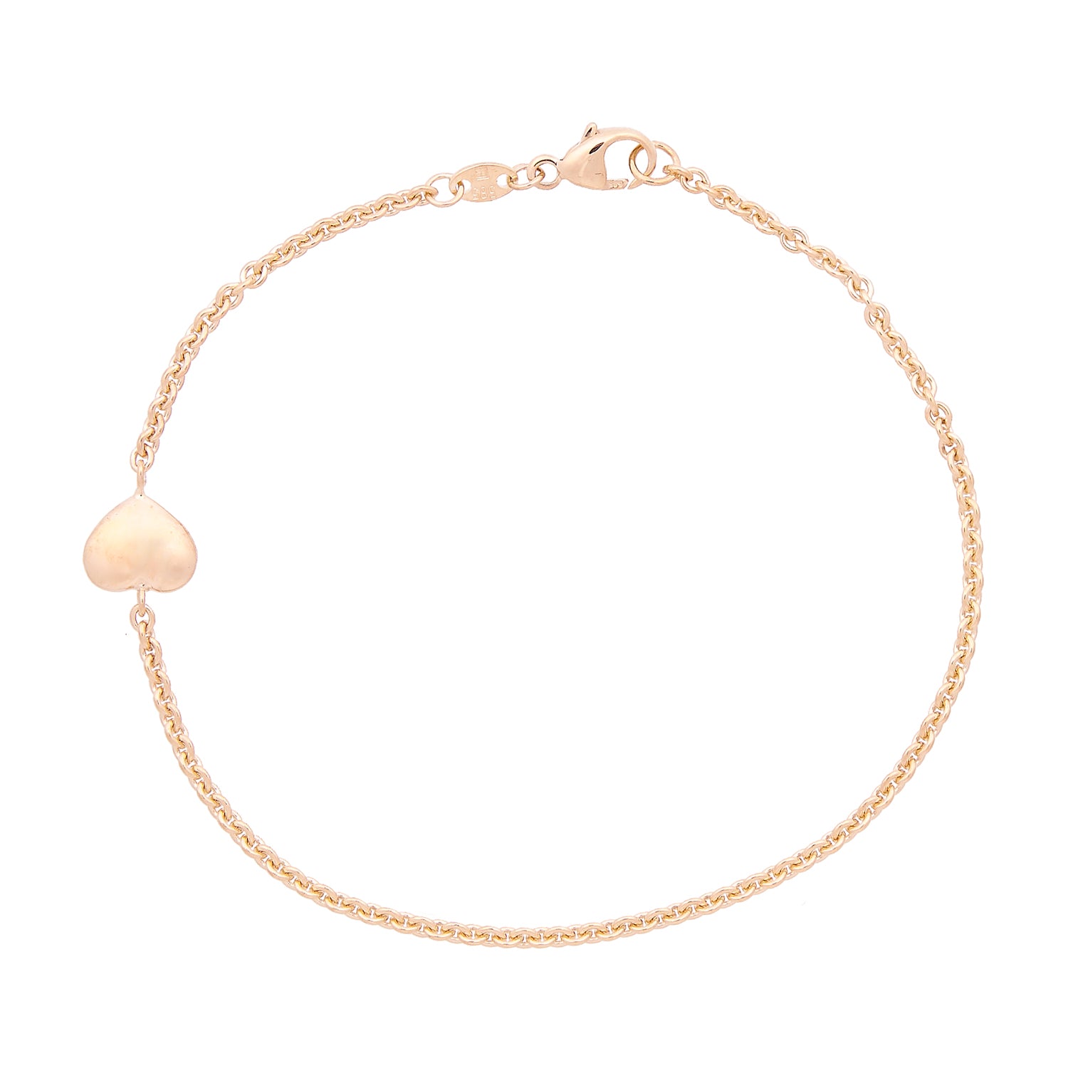 Geelgouden armband met hartje
