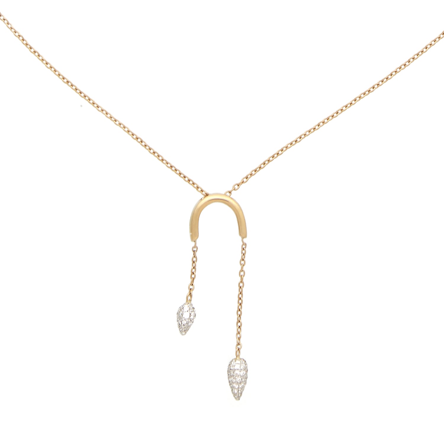 Roségouden collier met diamant.