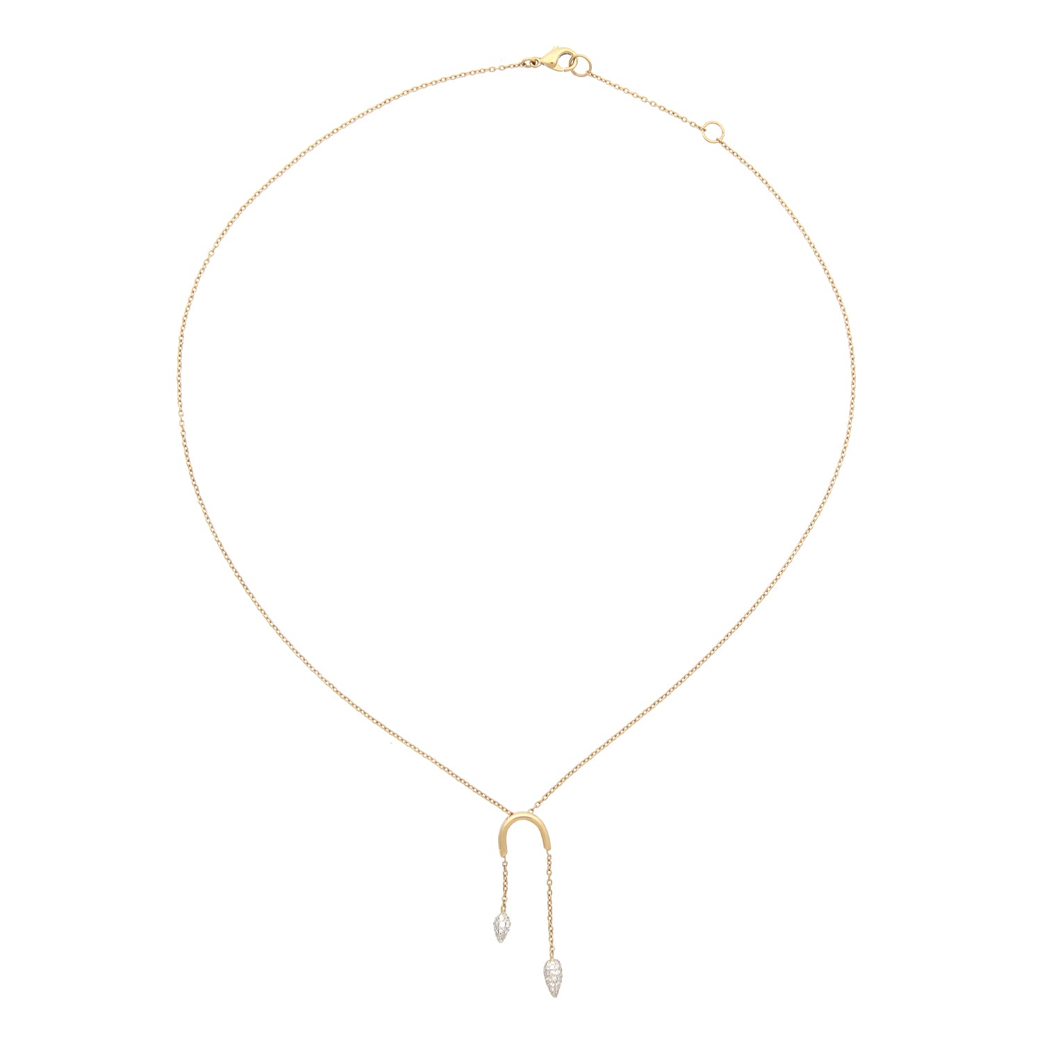 Roségouden collier met diamant.