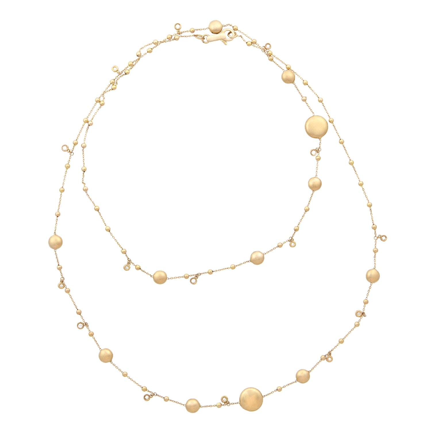 Roségouden lang collier met diamant