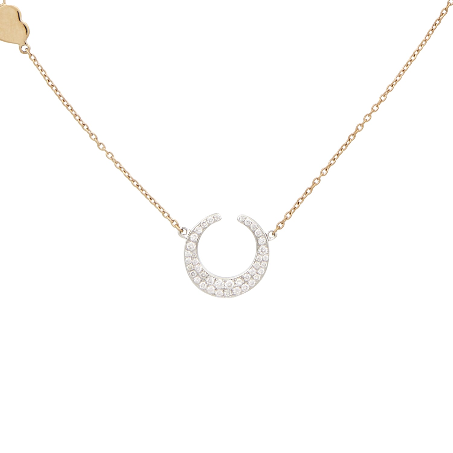 Roségouden collier met diamant