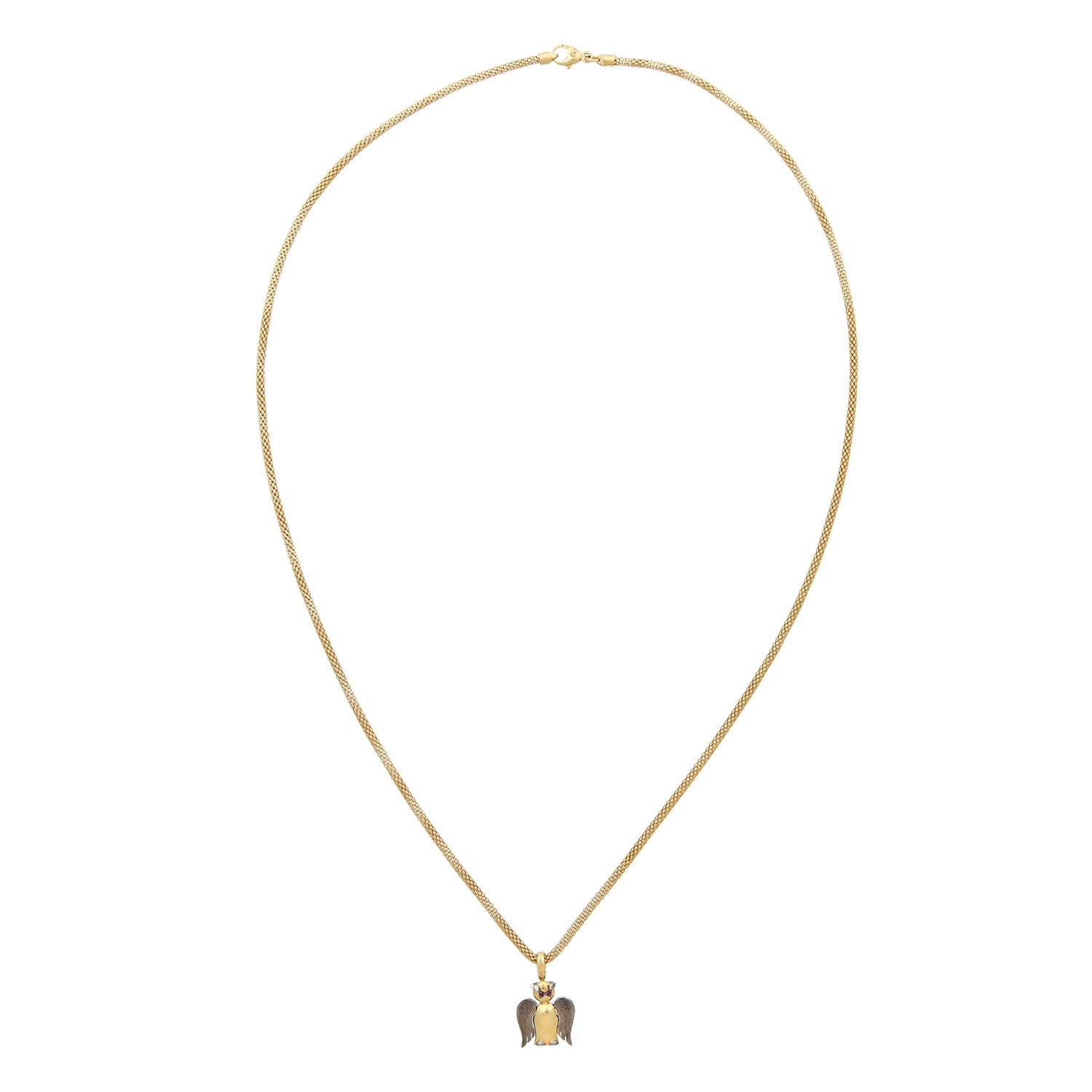 Roségouden collier met engel hanger