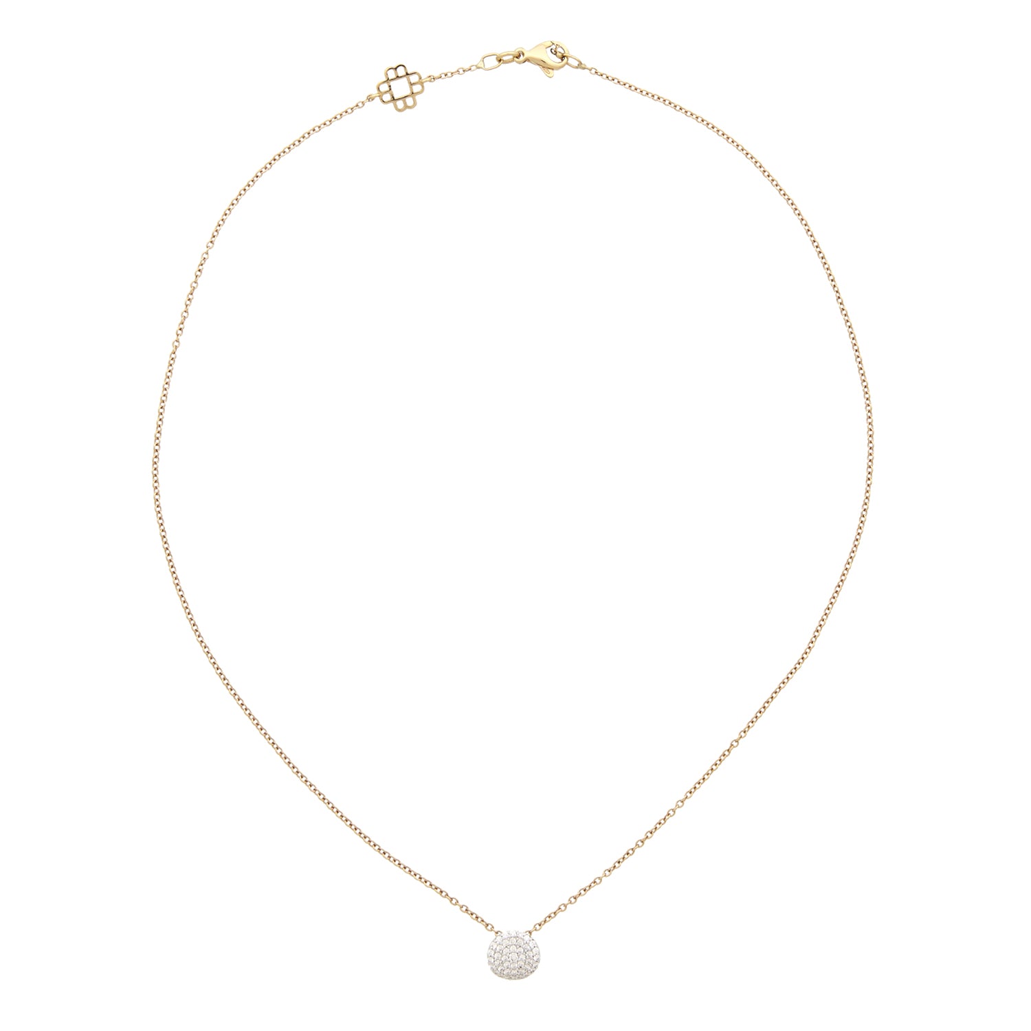 Roségouden collier met diamant.