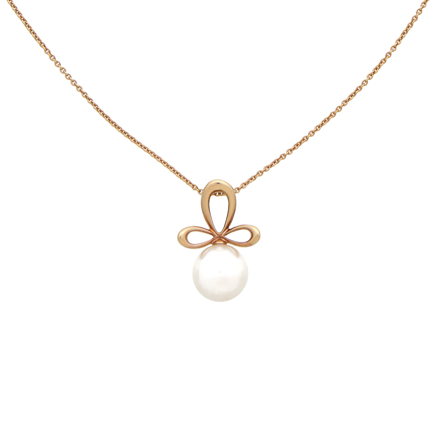 Rosegouden collier met parel