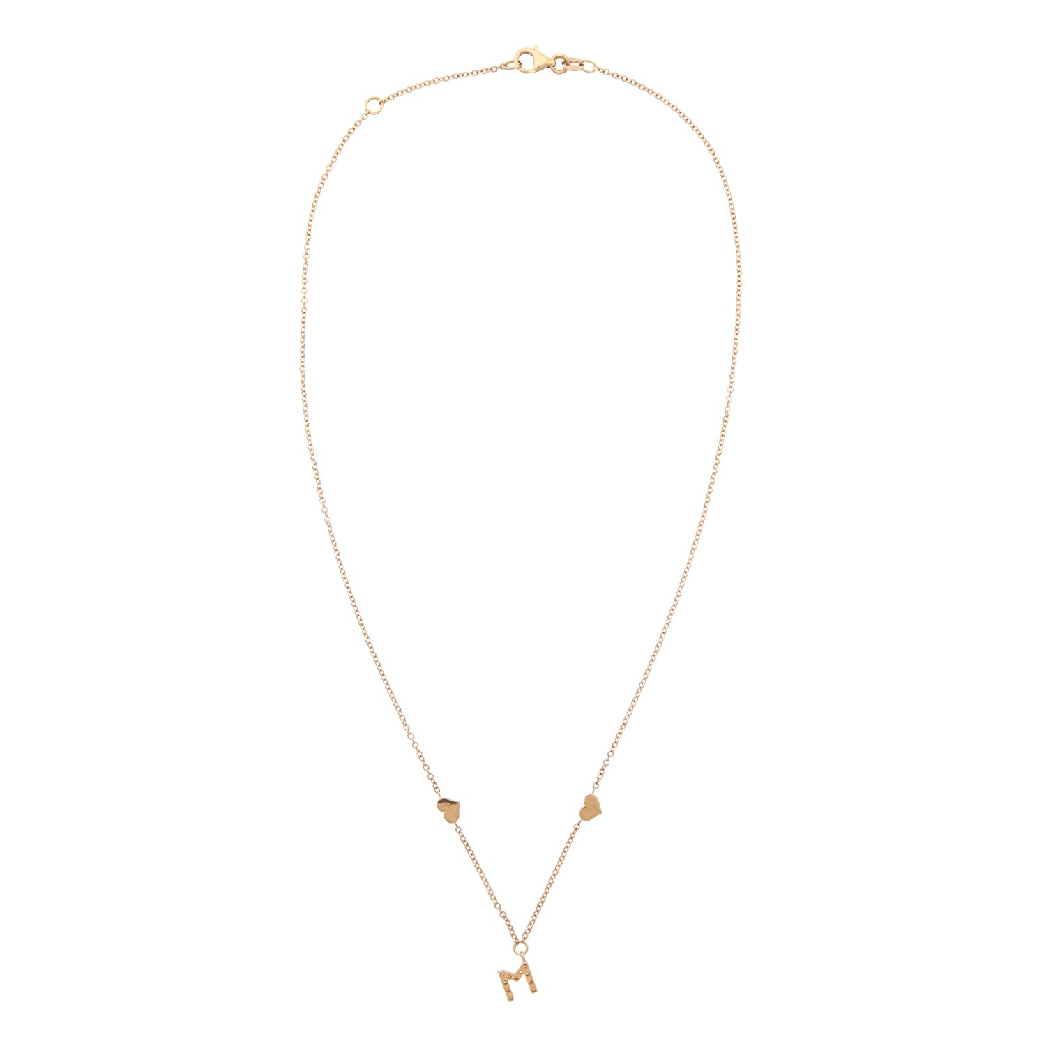 ROSÉGOUDEN COLLIER MET LETTER M