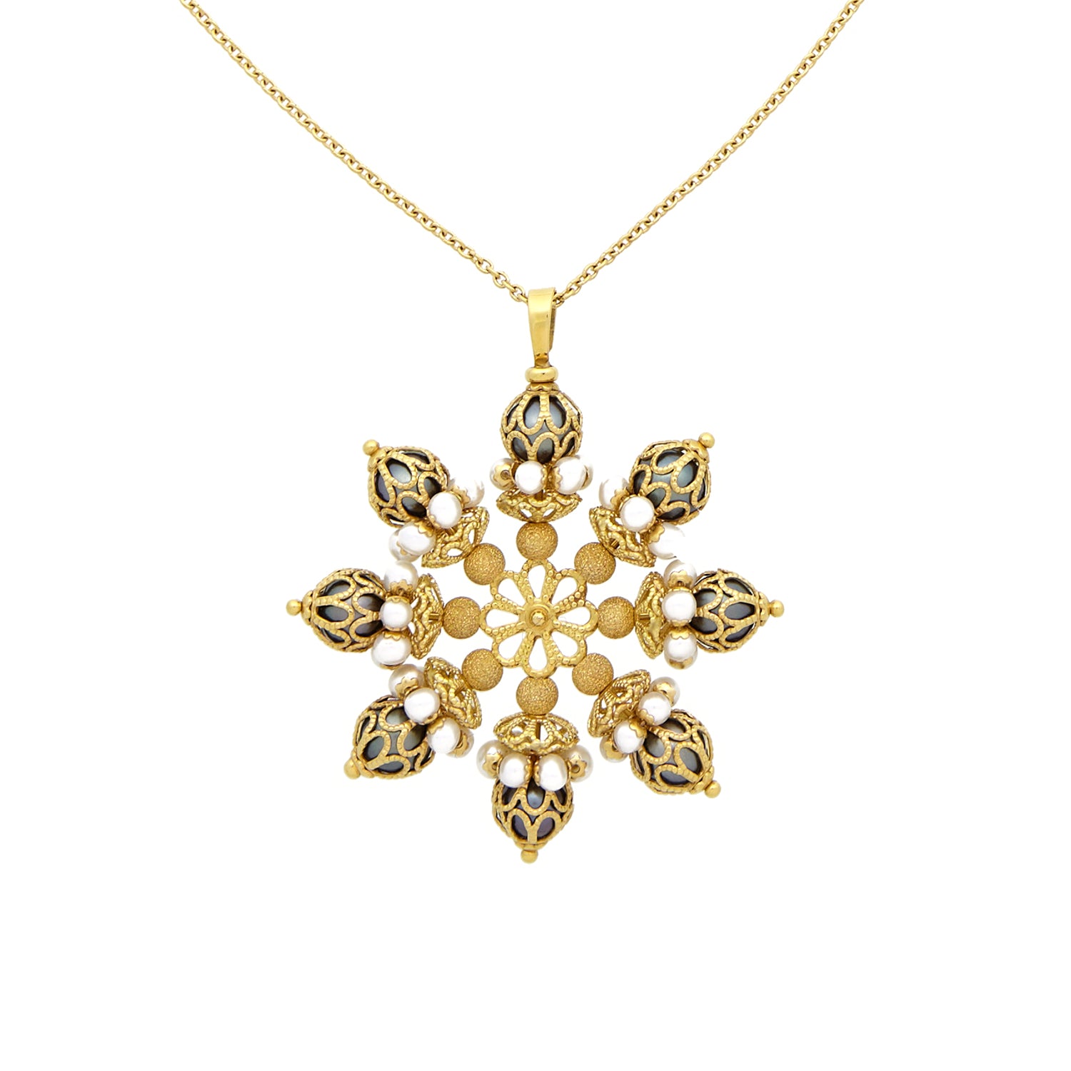 Geelgouden collier met hanger in stervorm