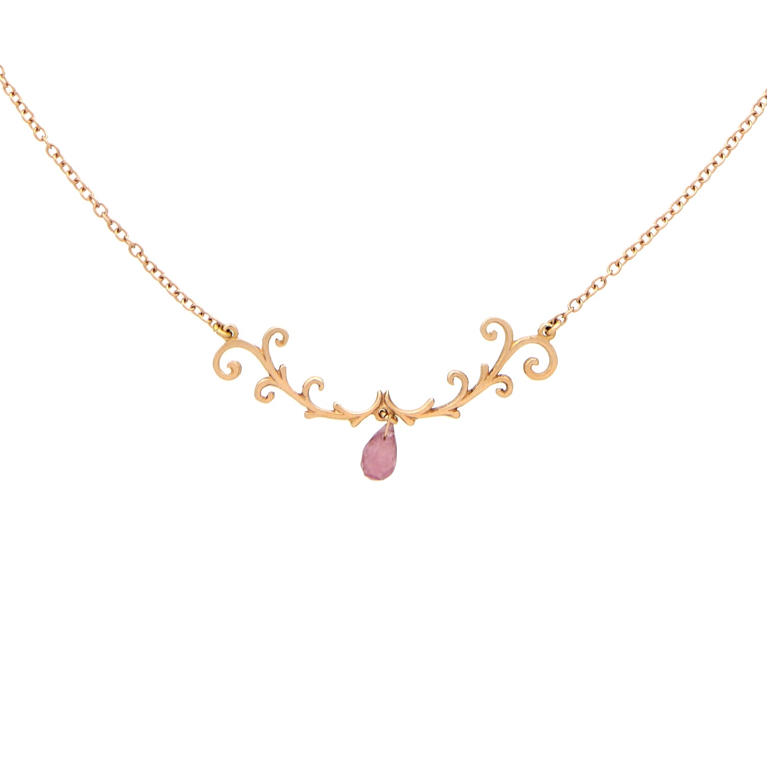 ROSÉGOUDEN COLLIER MET TOERMALIJN