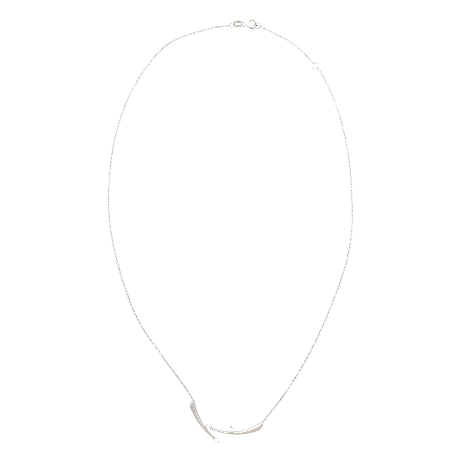 Witgouden collier met diamant