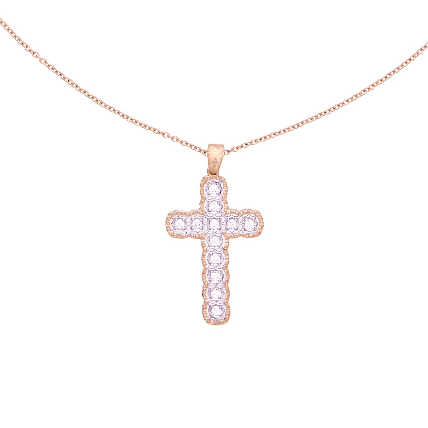 18 karaat gouden kruis met briljant