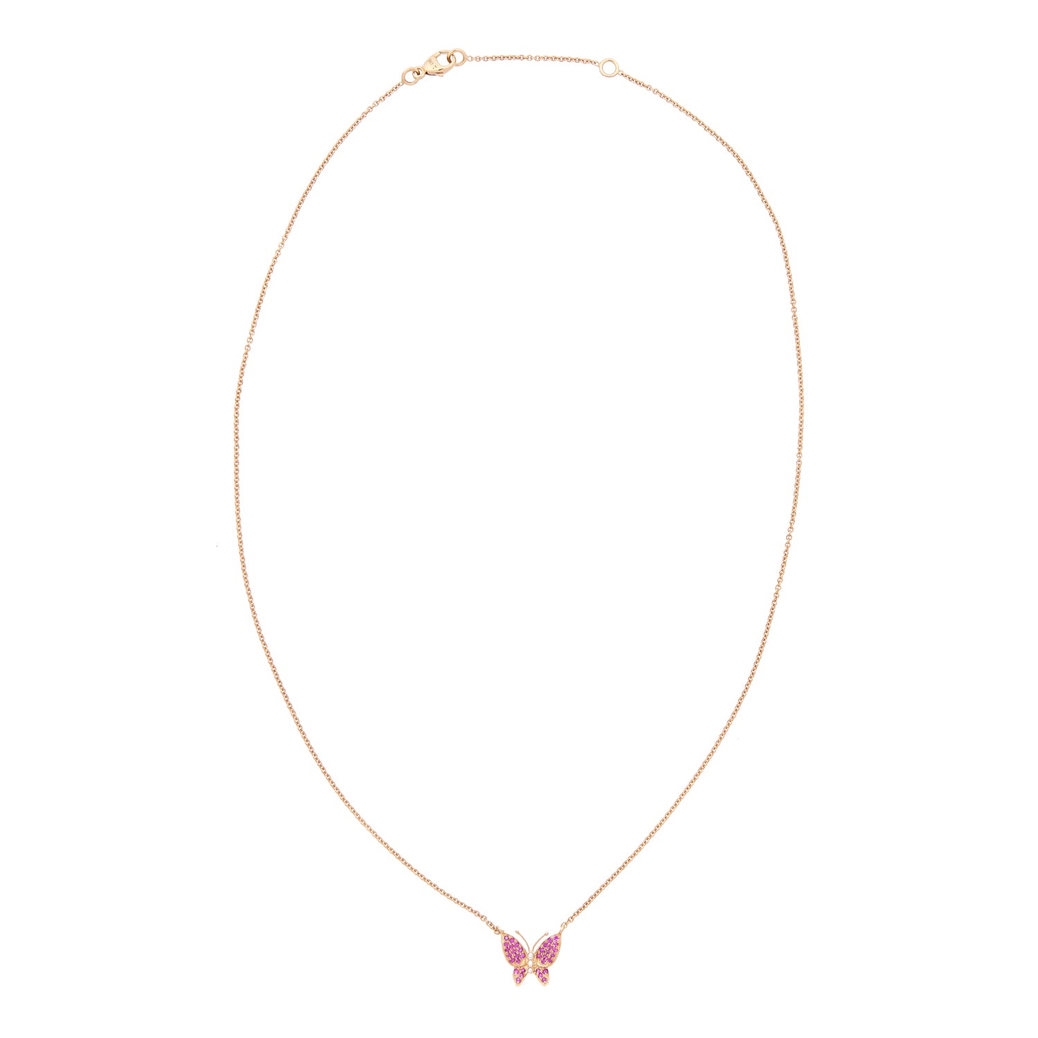 Geelgouden collier met robijn en diamant