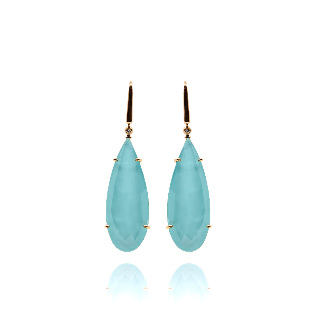 Rose gold earrings with turquoise