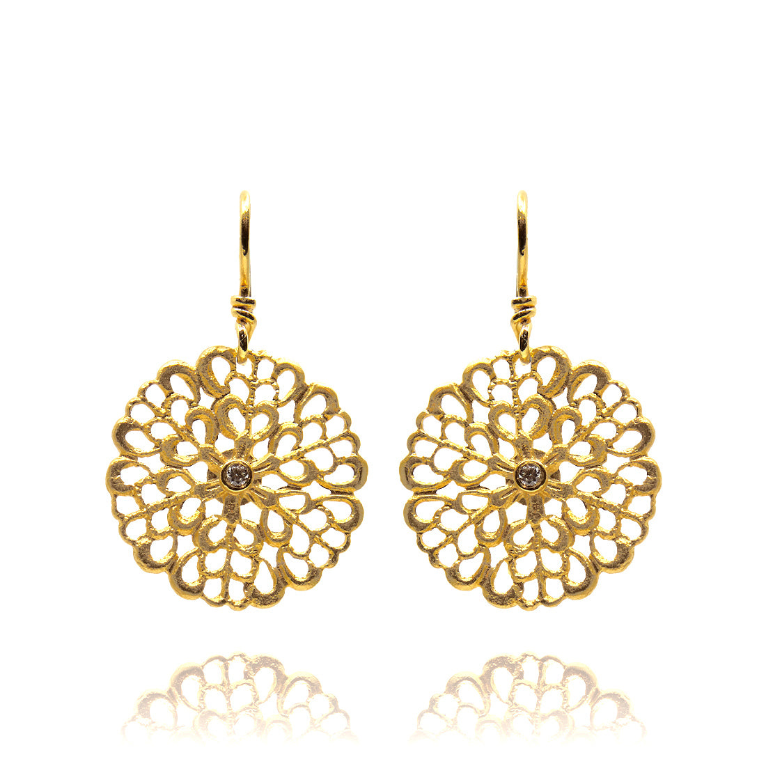 Gelbgold-Ohrringe mit Diamanten