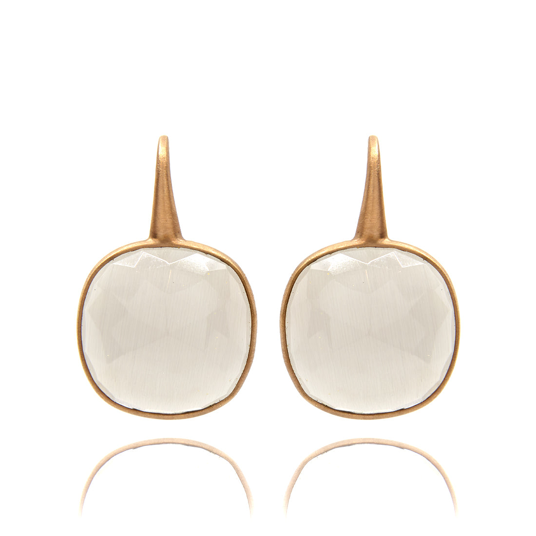 Rose gold earrings with quartz