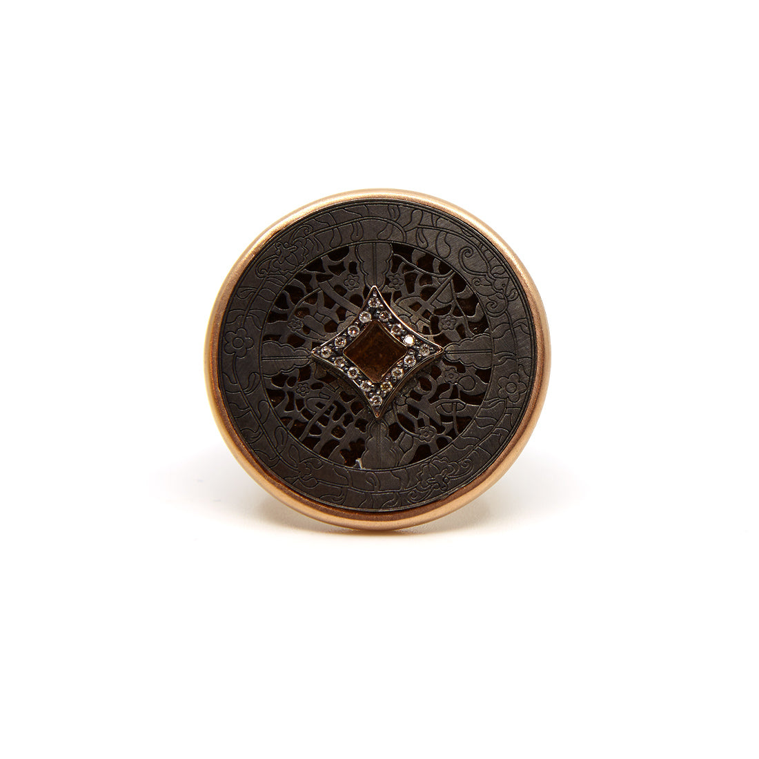 Rose gold ring with brown diamond