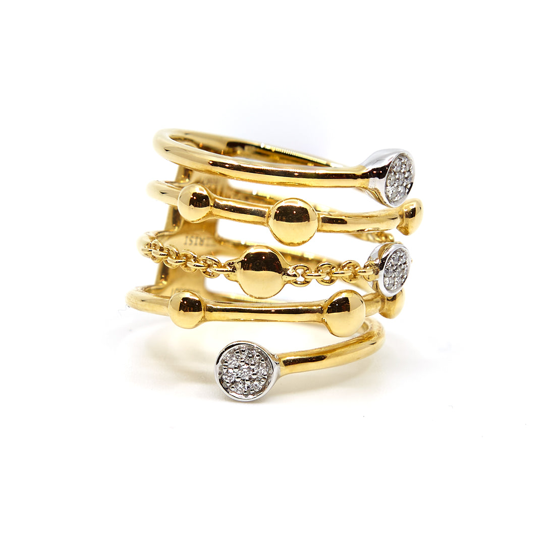 Gelbgoldring mit Diamant