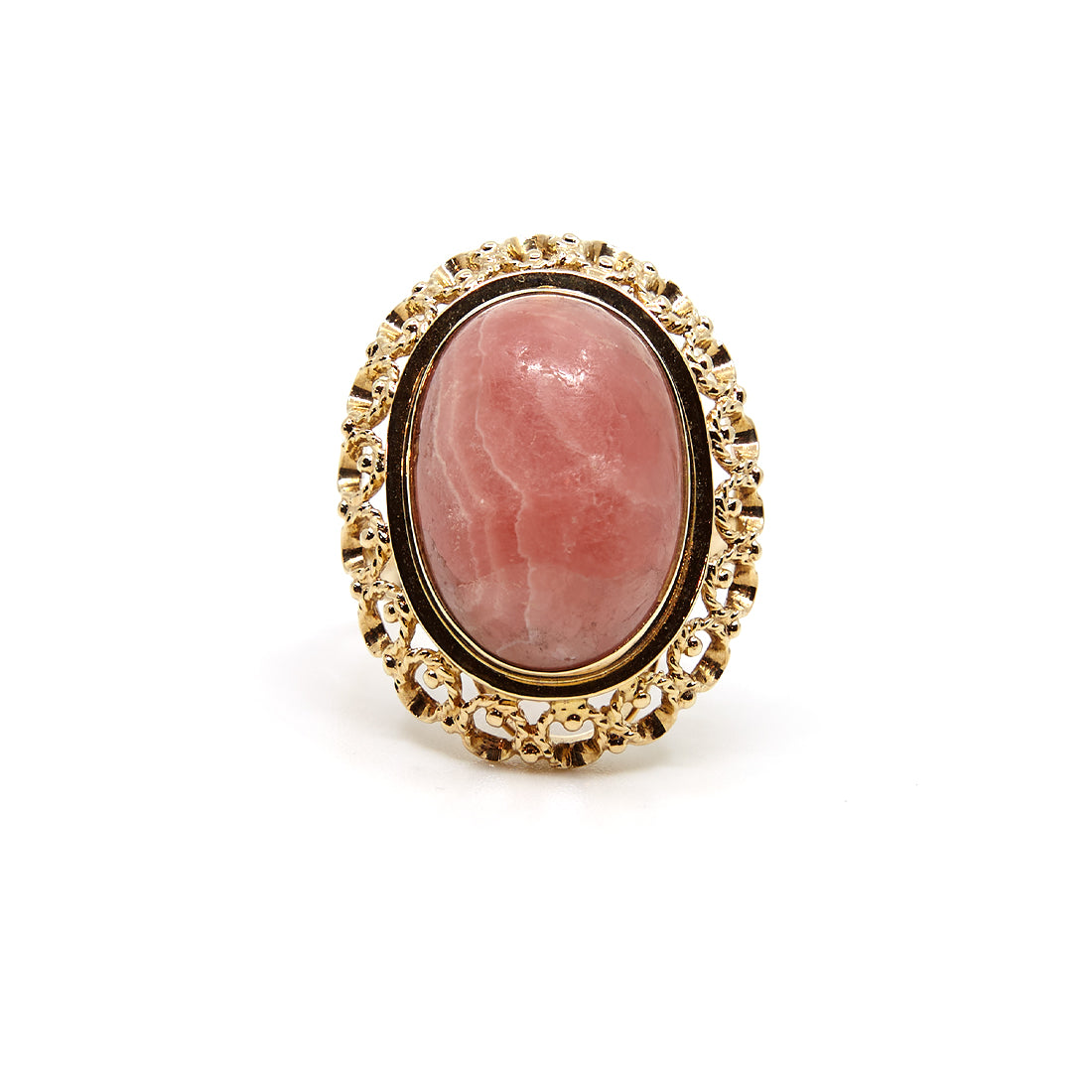 Yellow gold ring with Rhodolite ''vintage''