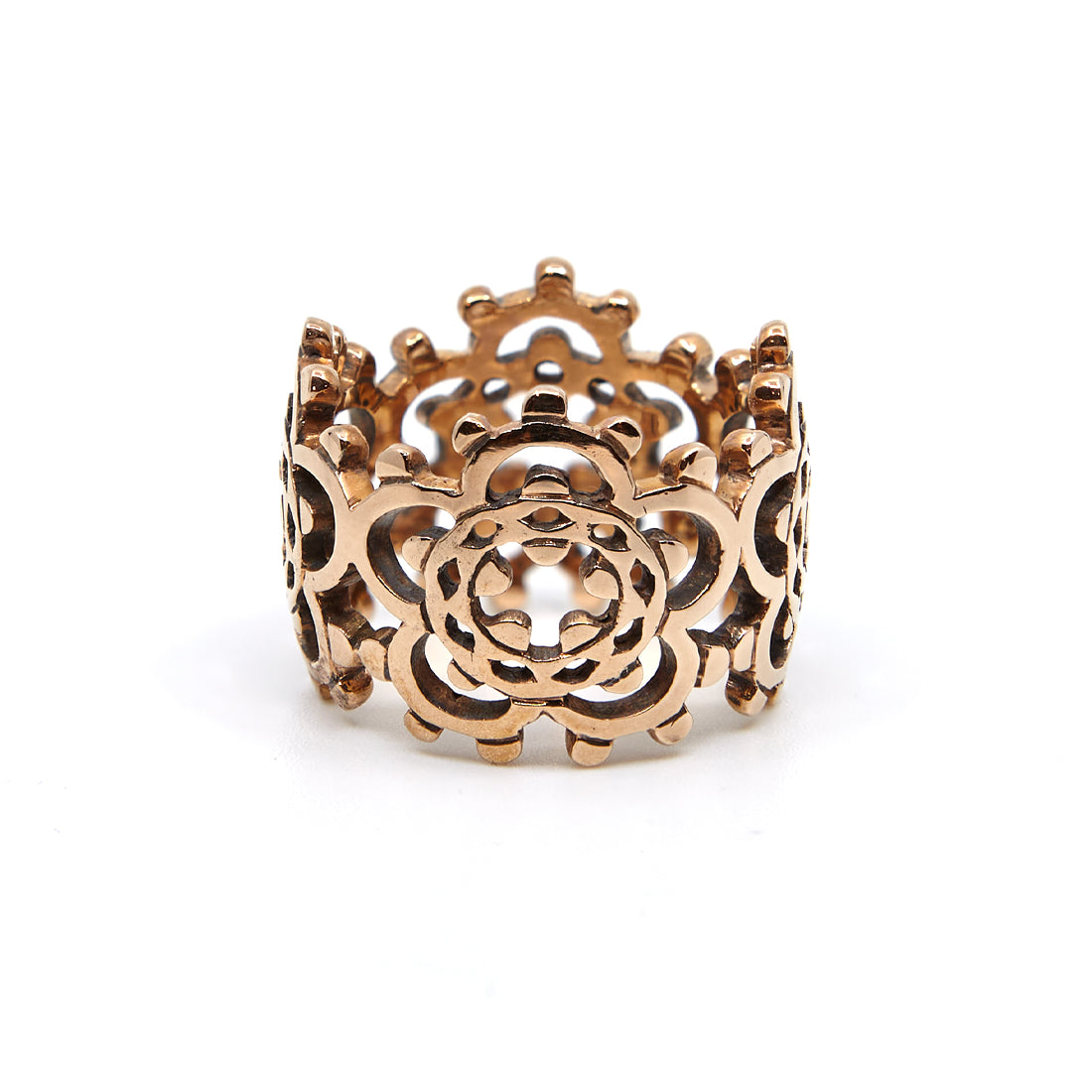 Rose gold ring openwork