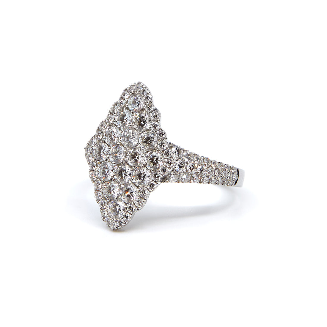 Witgouden markies ring met diamant