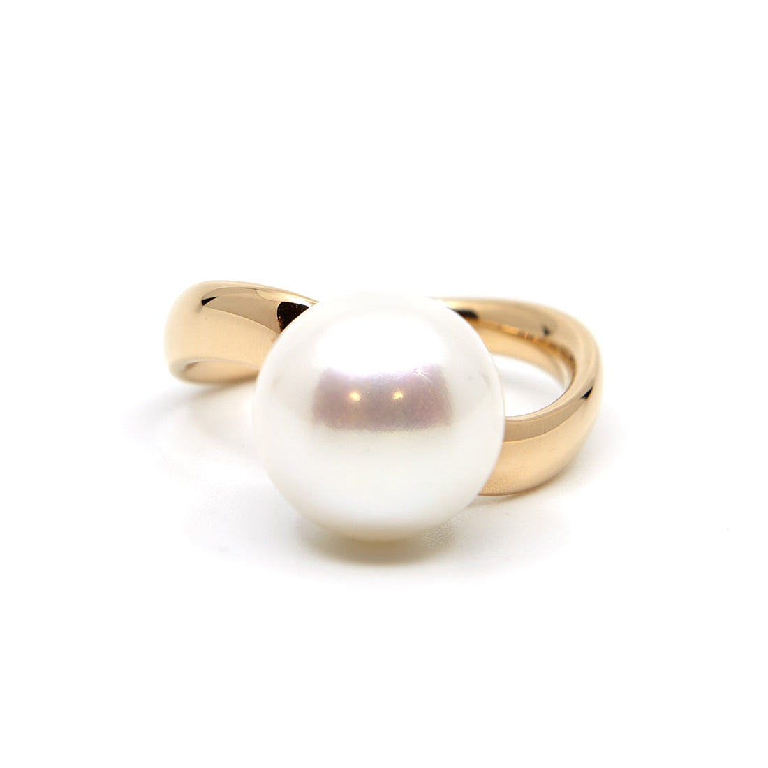 Roségouden ring met parel van top kwaliteit