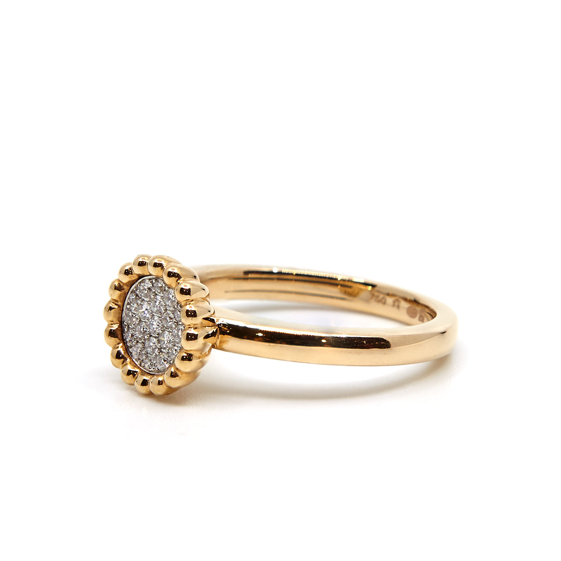 Roségouden bloemvormige ring met diamant ''Palladio''